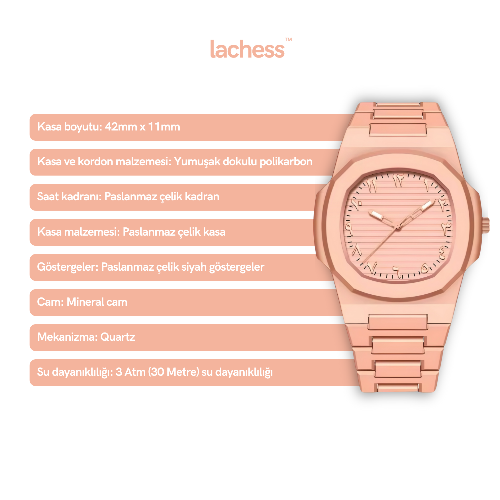 Arabic Raven Full Rose Golden Watch